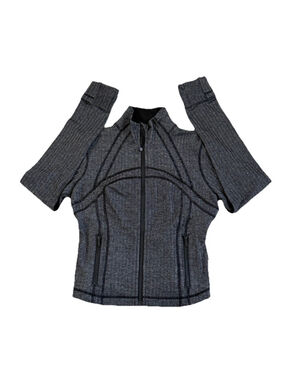 LULULEMON DEFINE CROPPED JACKET HERRINGBONE BLACK SIZE 8 NWT